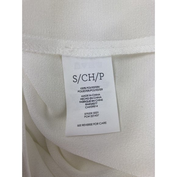 *Cabi Float Flutter Sleeve Blouse #5521 Womens S White Button Front - Picture 5 of 6